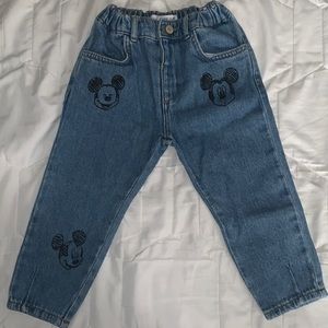 Zara toddler mickey mouse jeans